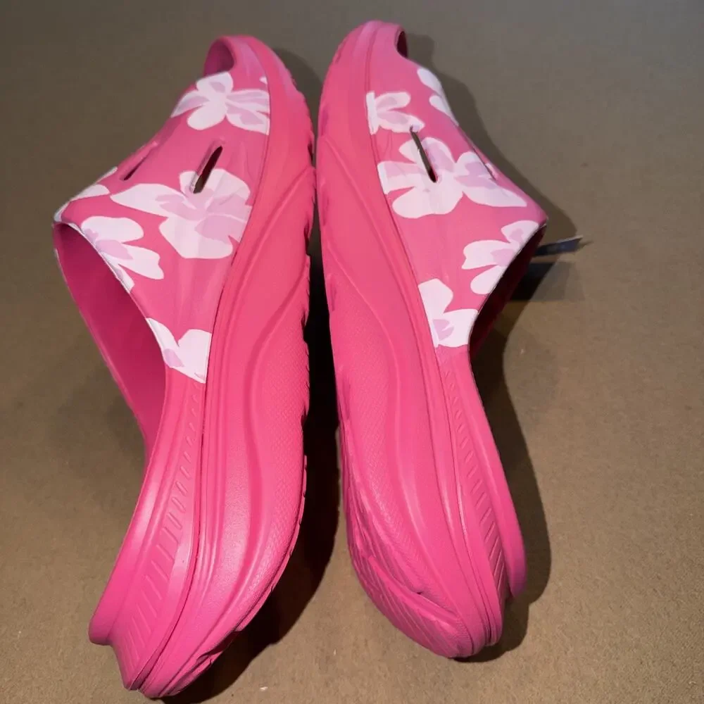 HOKA U ORA 3 Slide Sorbet Hibiscus Tropical Vibrant Bloom Sandals Mn's 11 NWT
